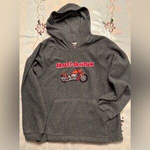 VTG Harley-Davidson Unisex Charcoal Hoodie with Red Embroidered Logo